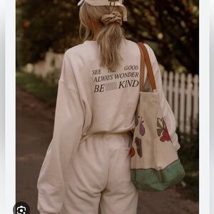 Strut This X Happily Grey Tan Sweatpant and Sweatshirt set